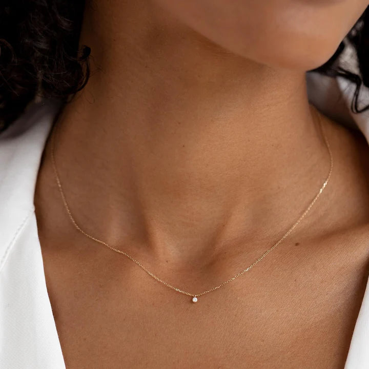 Diamond Pendant Necklace 14k Gold - Athena