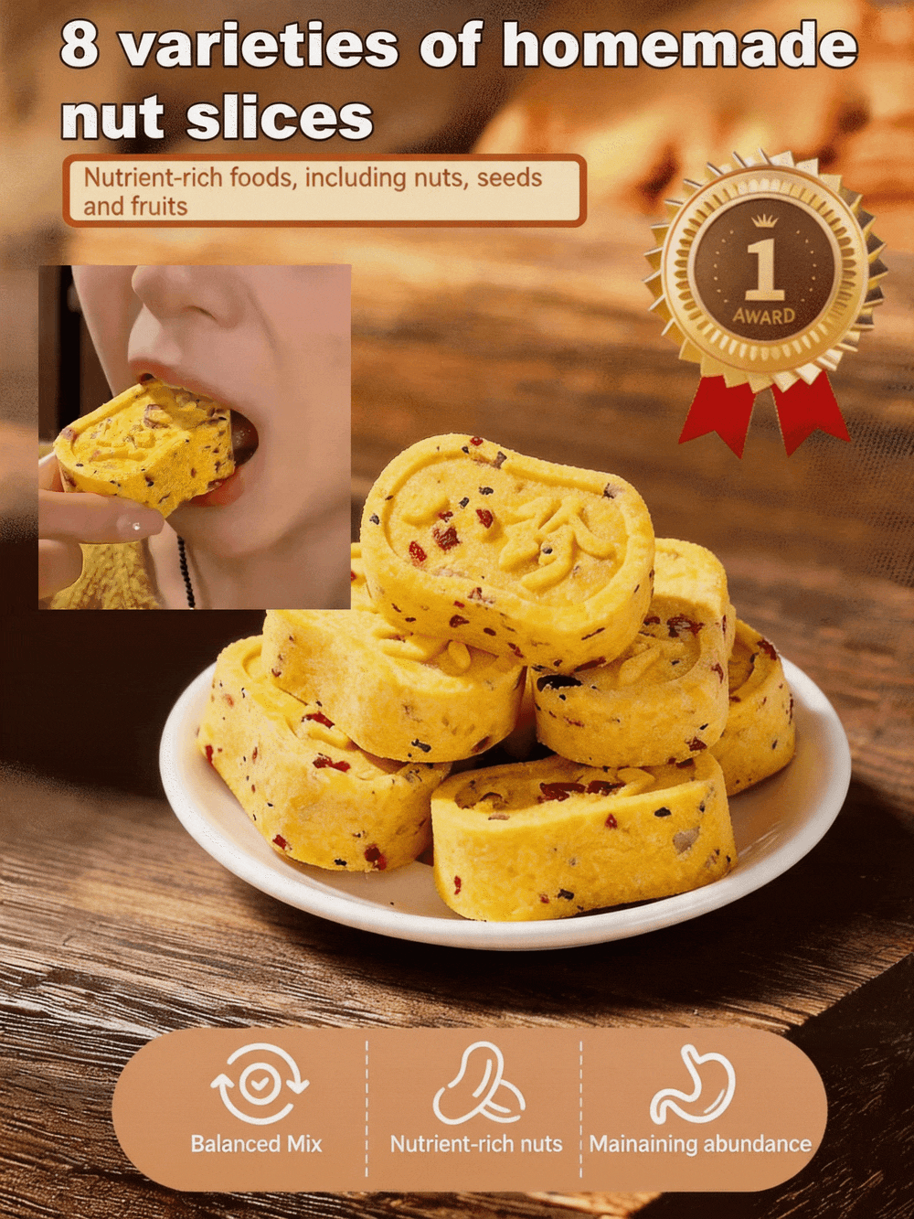 🍰Mixed Nut Eight Treasure Handmade Quilted Cake✨ 0 preservatives added-XA