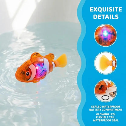 🔥🐠Fully automatic electronic pet fish - activated by sensing, emitting LED light while swimming - water interactive robotic fish toy✨-XA