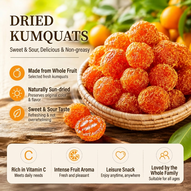 🍊Say goodbye to high-calorie guilt! 🏺Satisfy your cravings with our fiber-rich Licorice Kumquats-INT