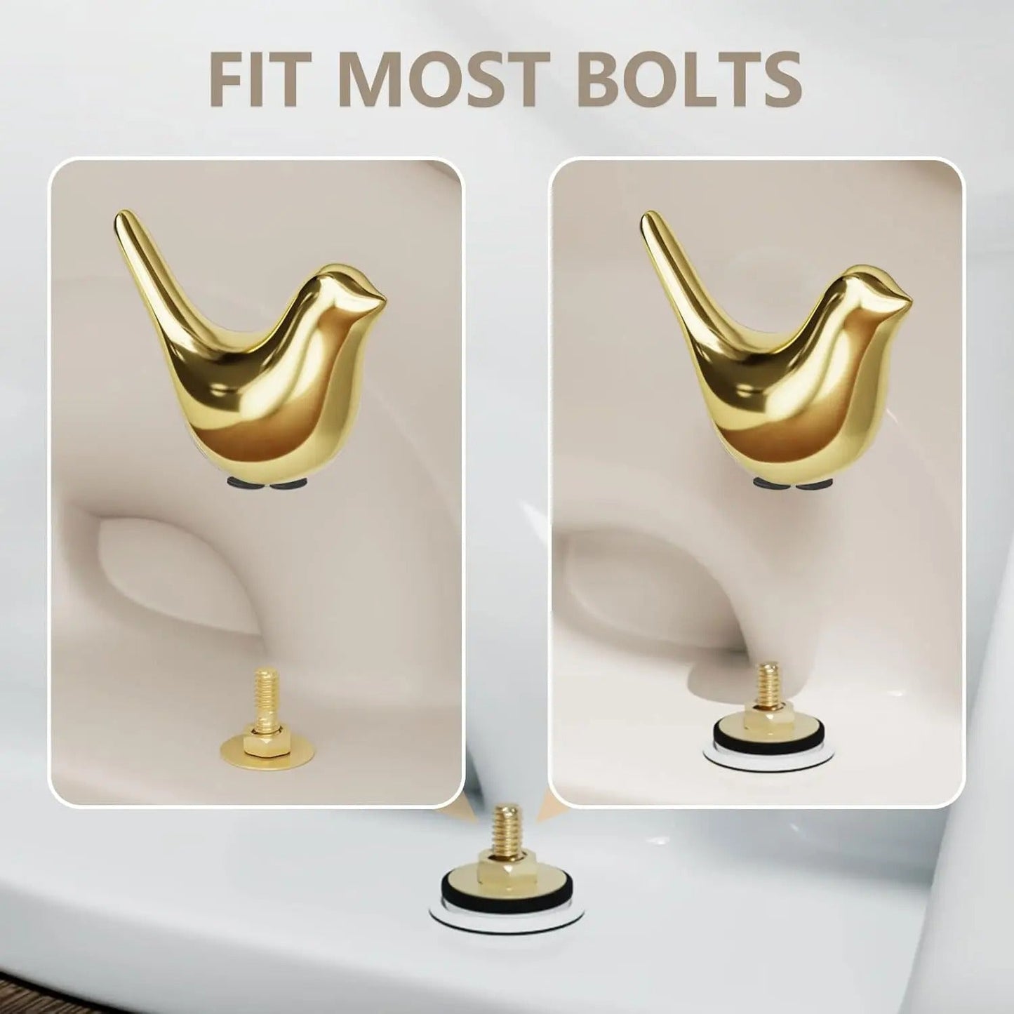 💰🔥Buy 1 Get 1 Free🎁2 Pcs Ceramic Bird Toilet Floor Bolt Caps,Cute Bird Toilet Screw Caps Decorative-ABB8