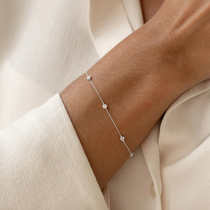 Bezel Set Diamond Bracelet 14k White Gold - Vilda