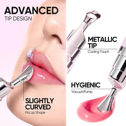 [New Shade Launch] SKINTIFIC Hydrating Brightening Lip Serum with Hyaluronic Acid & Peptide for Radiant Lips Gentle Glossy Korean Beauty Makeup Balm Shea Smooth Moisture with Cooling Metal Roller Applicator-XA