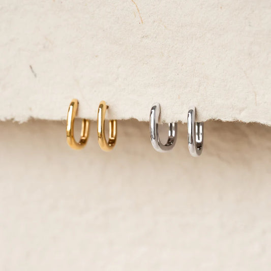 Square Huggie Earrings - Amelia