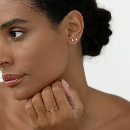 Diamond Chain Earrings 14k Gold - Alva