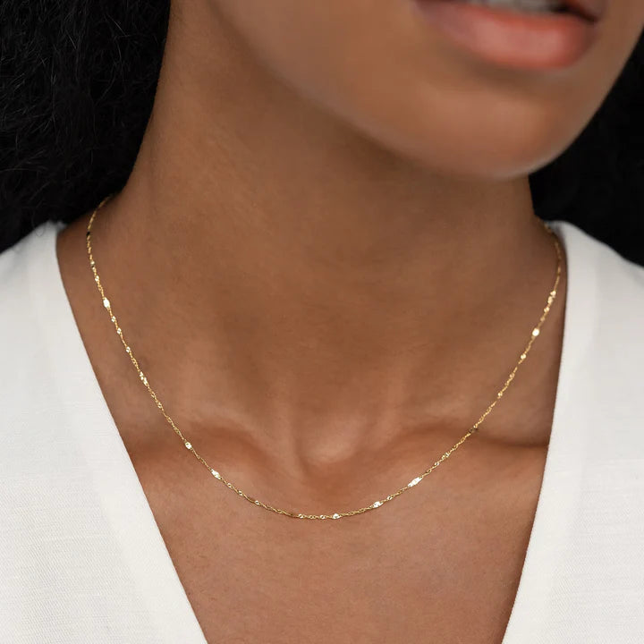 Shimmer Chain Necklace 14k Gold - Clara