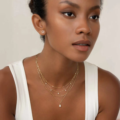 Pear Cut Diamond Pendant Necklace 14k Gold - Oline