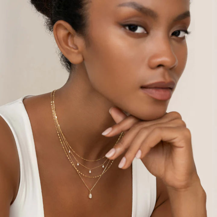 Pear Cut Diamond Pendant Necklace 14k Gold - Sylvie